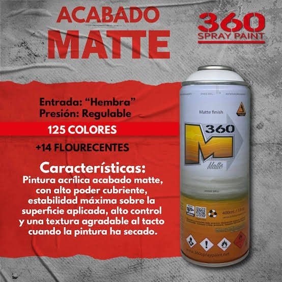 AEROSOL 360 SPRAY PAINT ACABADO MATE