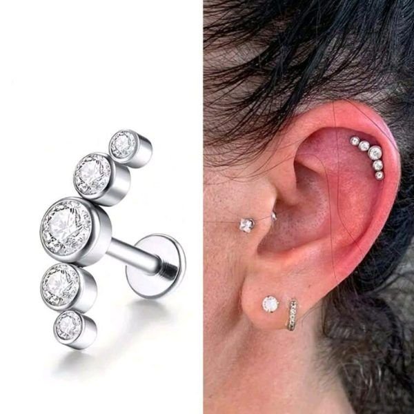 PIERCING OREJA 5 BRILLOS
